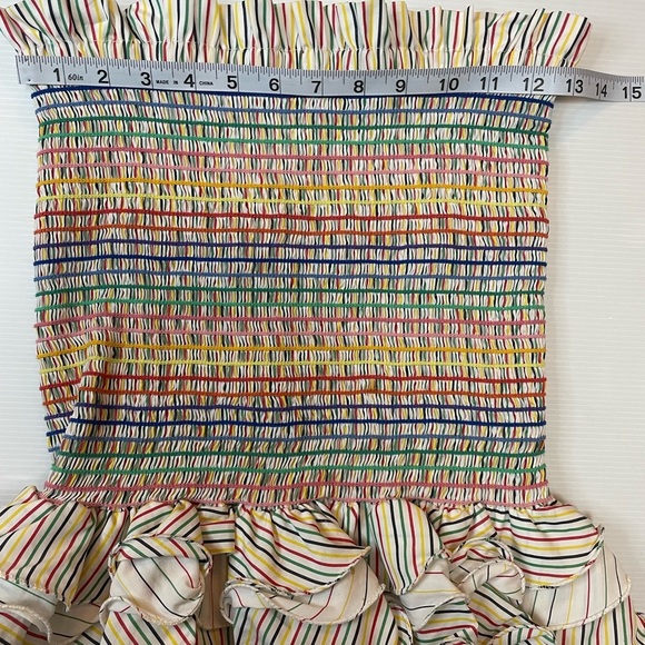 Petersyn Barrett Rainbow Striped Smocked Mini Skirt Size Small - Picture 7 of 7